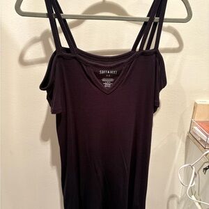 American Eagle Outfitters Black off shoulder tee